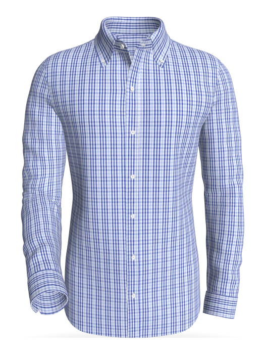 Delicias Cobalt &amp; Azure Graph Grid classic business shirt
